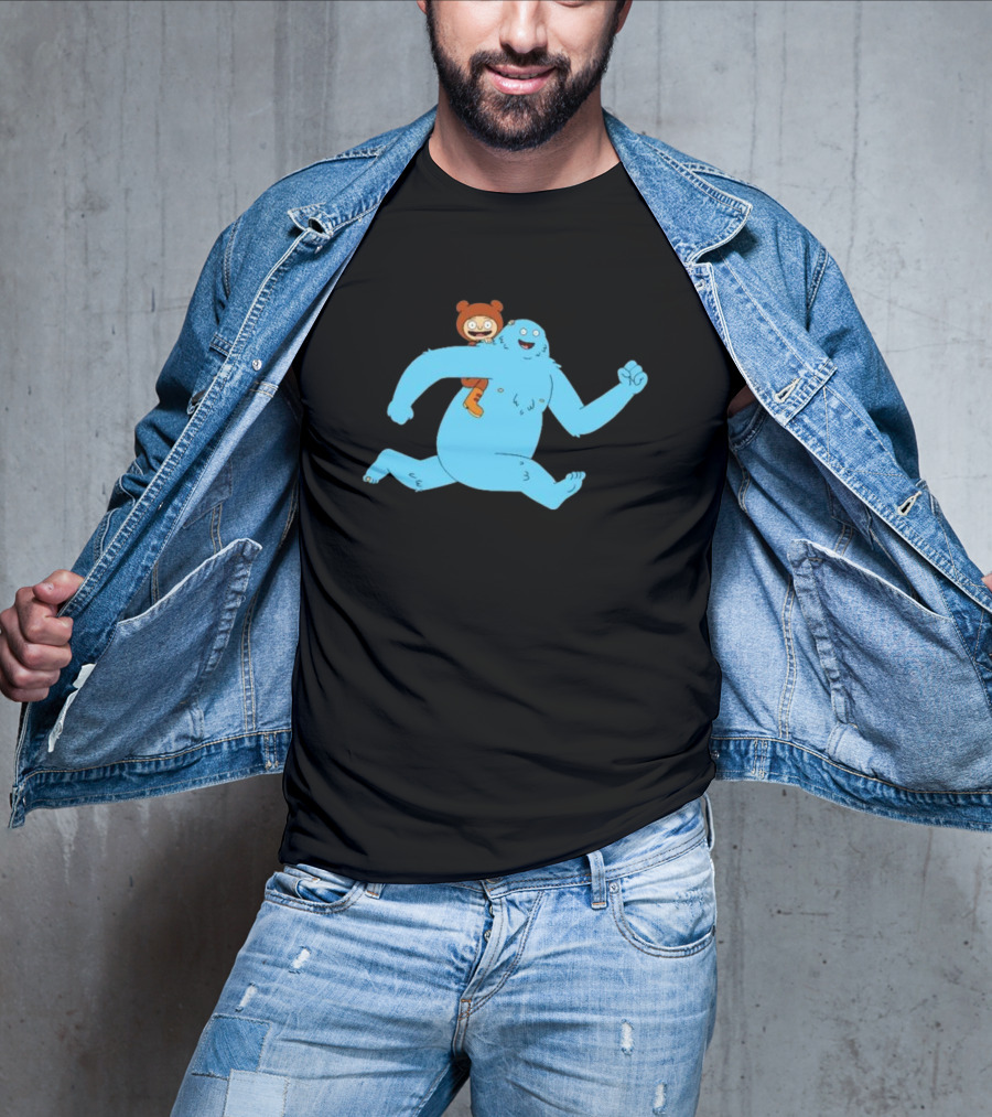 Bigfoot Society The Great North Blue Yeti Cartoon Character T-Shirt