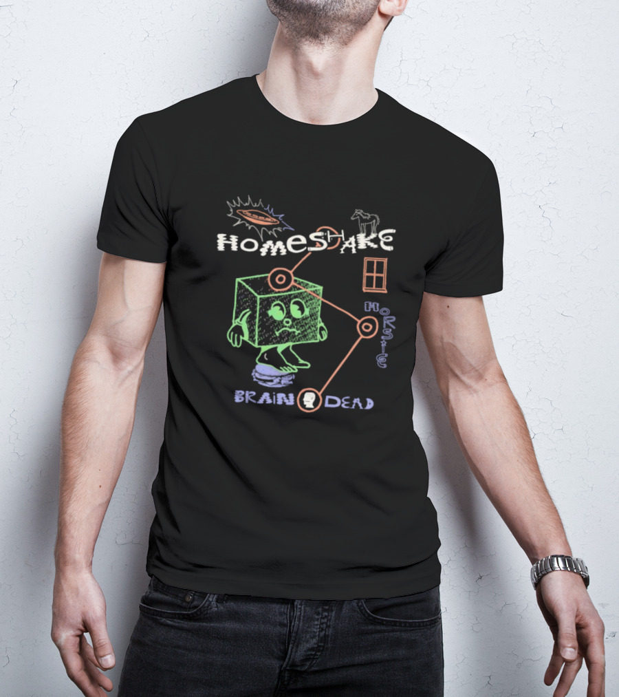 Brain Dead X Homeshake Horsie UFO Cube Brain Connection T-Shirt