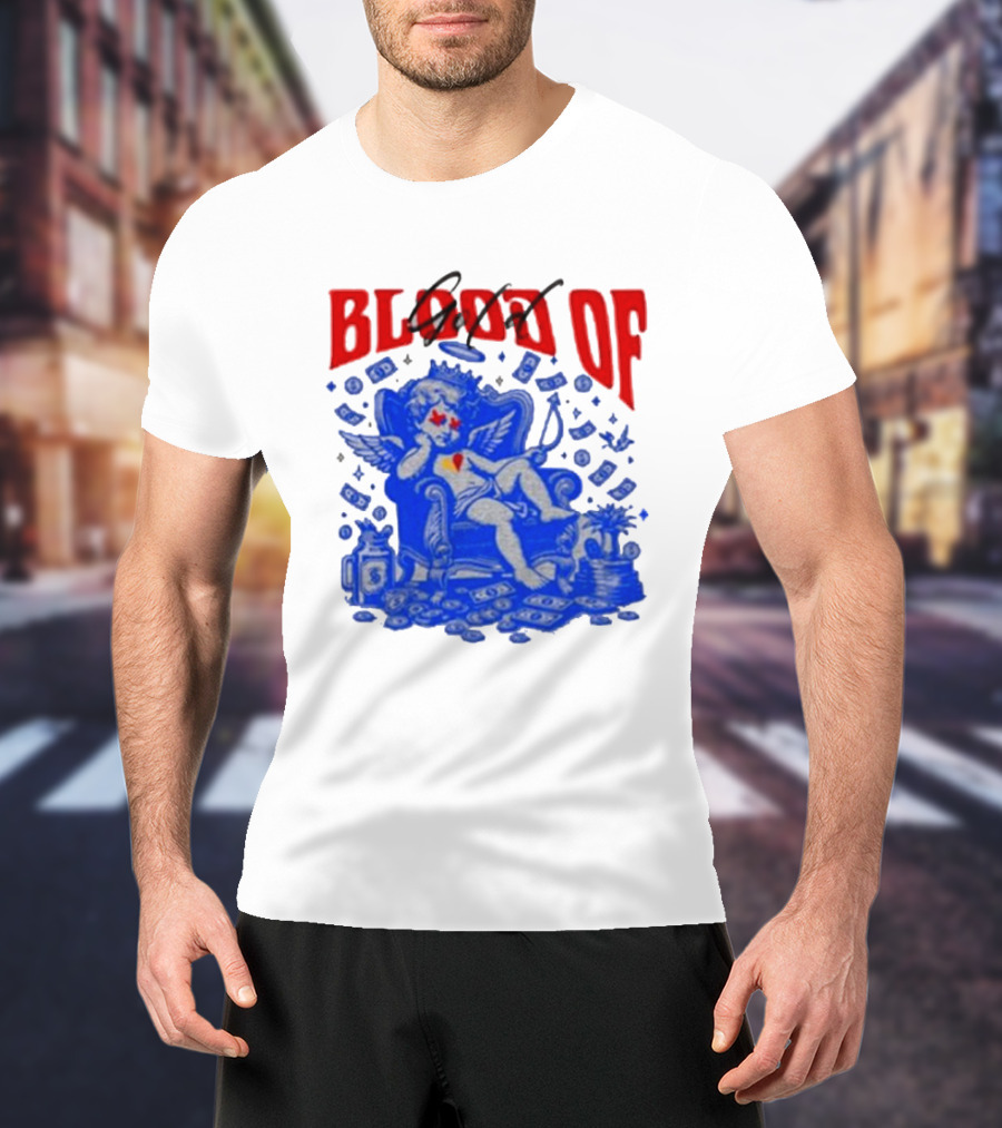 Blood Of Gold Angel On Throne Surrounded By Money T-Shirt