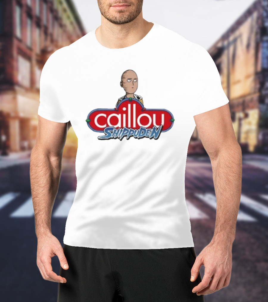 Goofyahhtees Caillou Shippuden Logo Mashup With Bald Character T-Shirt