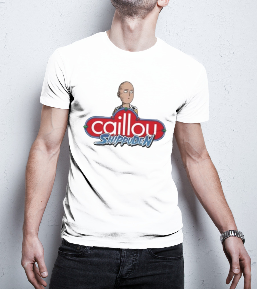 Goofyahhtees Caillou Shippuden Logo Mashup With Bald Character T-Shirt