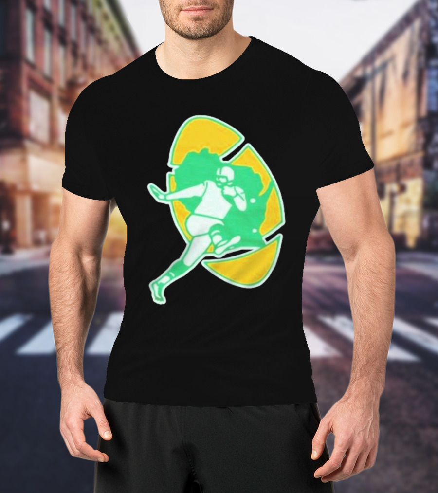 Green Bay Packers Alt Logo 1956 Retro Football Player Emblem T-Shirt