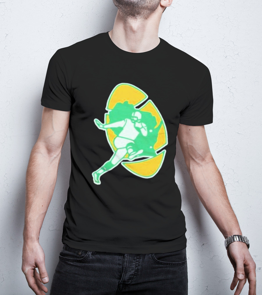 Green Bay Packers Alt Logo 1956 Retro Football Player Emblem T-Shirt