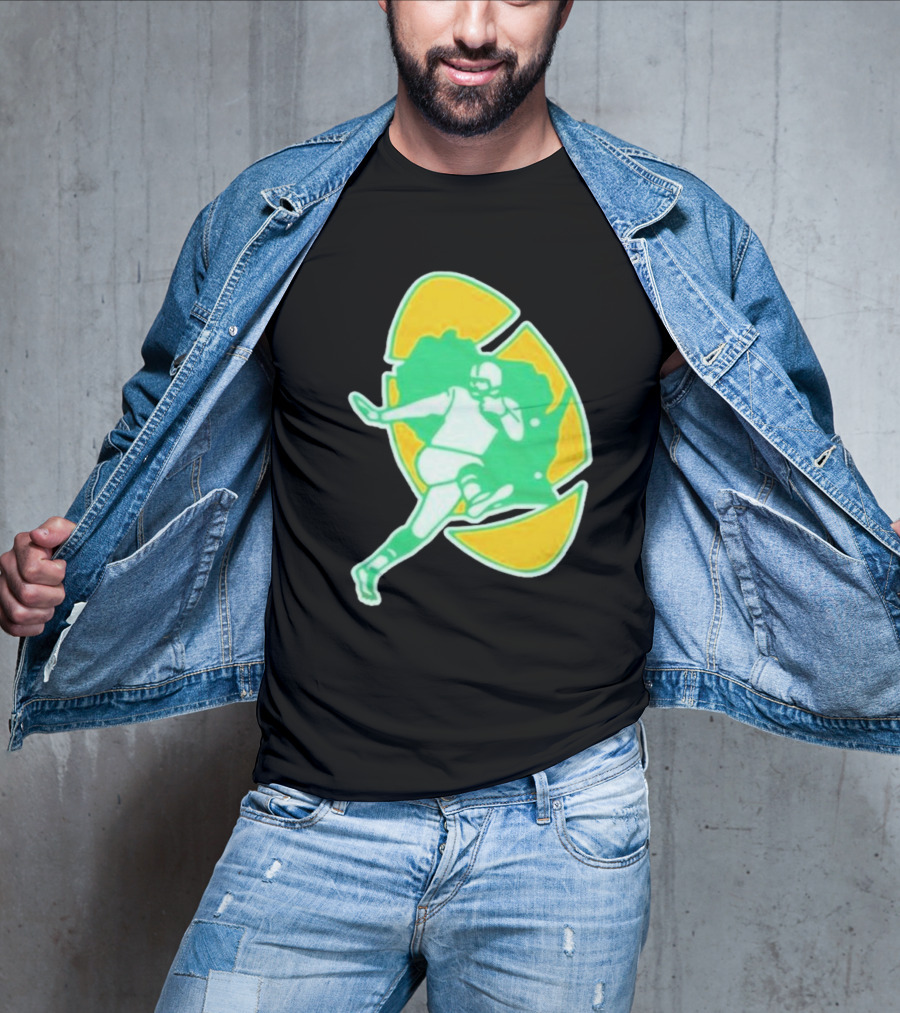 Green Bay Packers Alt Logo 1956 Retro Football Player Emblem T-Shirt