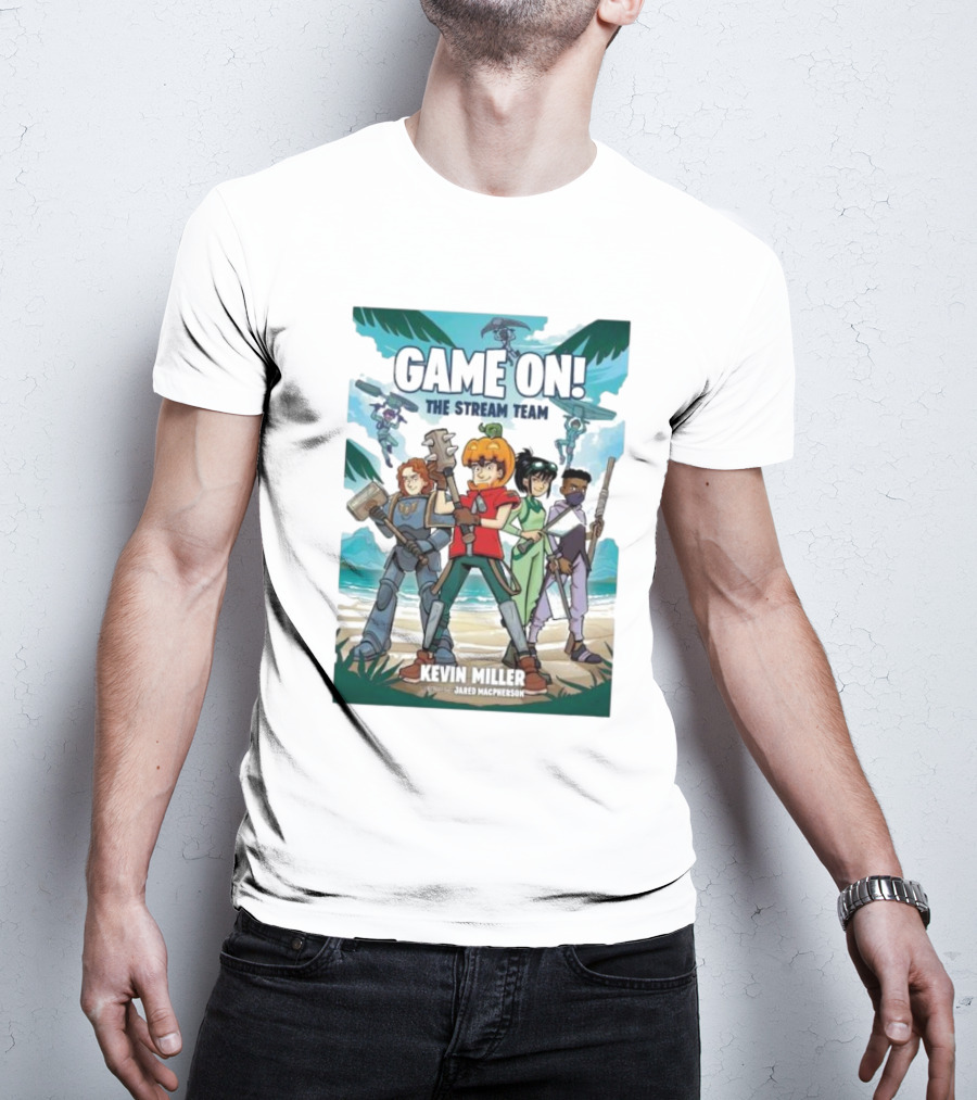 GAME ON THE STREAM TEAM KEVIN MILLER JARED MACPHERSON CHARACTERS PALM TREES ADVENTURE T-Shirt