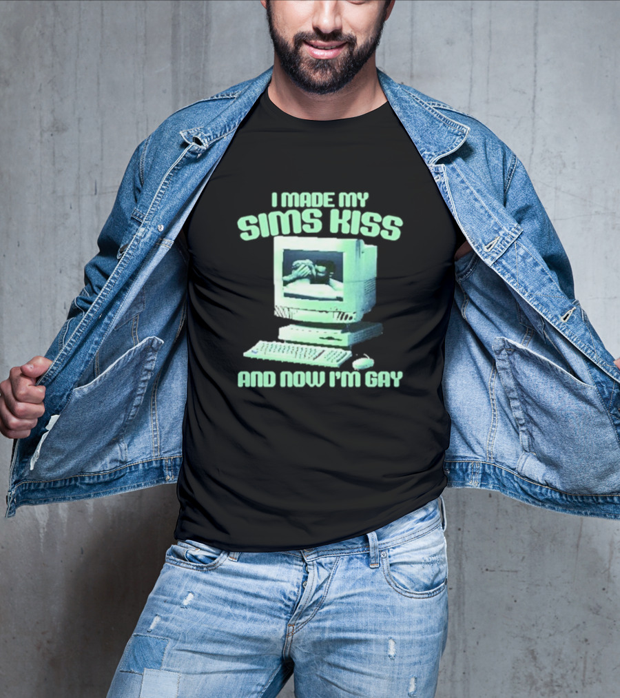 I Made My Sims Kiss And Now I'm Gay Retro Computer Nostalgia T-Shirt