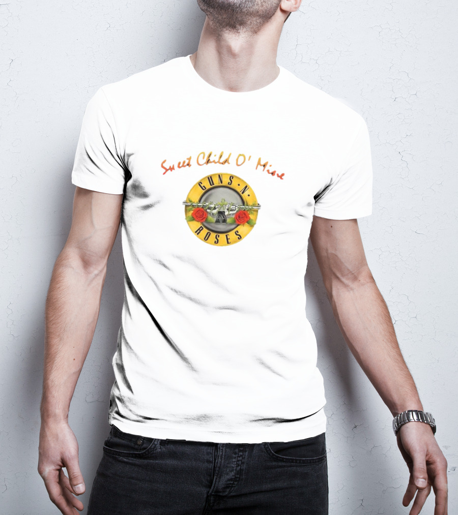 Guns N' Roses Sweet Child O' Mine Circle Logo With Roses And Guns T-Shirt