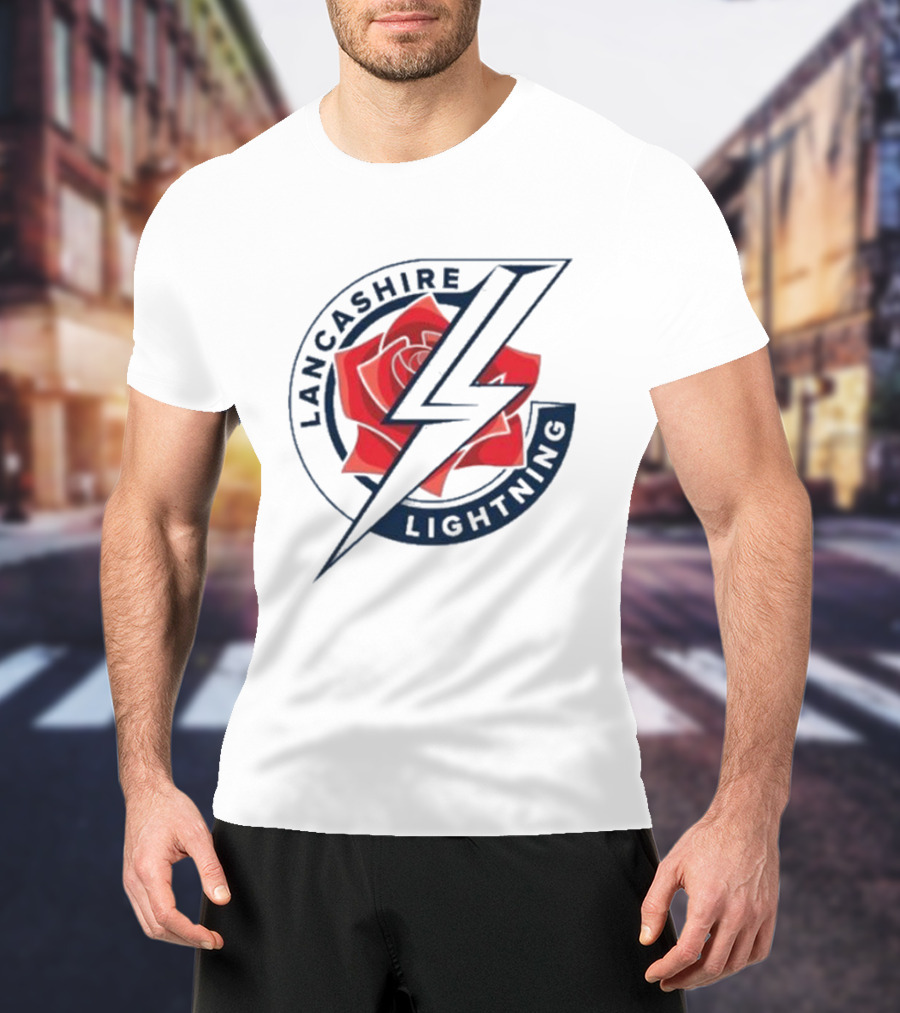 Lancashire Lightning Red Rose Emblem T-Shirt
