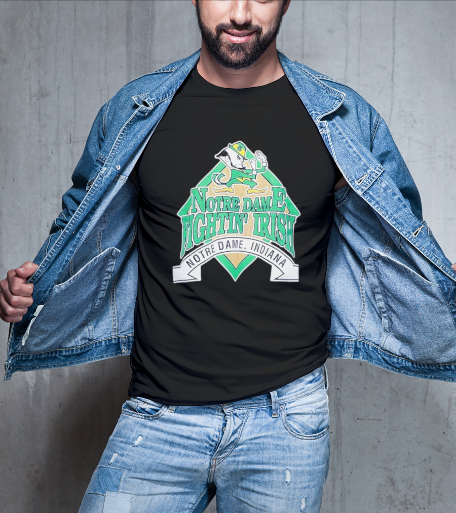 Notre Dame Fightin Irish Notre Dame Indiana Logo With Leprechaun T-Shirt