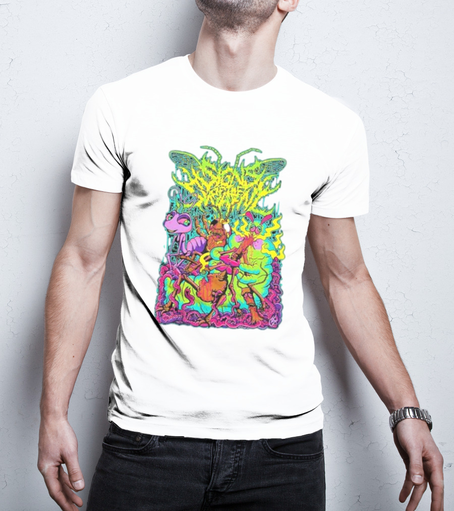Signs Of The Swarm A Swarm’s Life Neon Psychedelic Insect Adventure T-Shirt