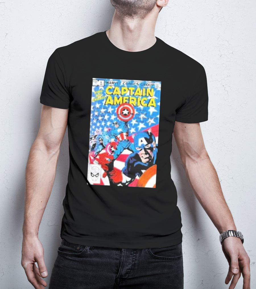 MARVEL COMICS GROUP CAPTAIN AMERICA VINTAGE COVER ROCKOFFTRADE MERCH T-Shirt
