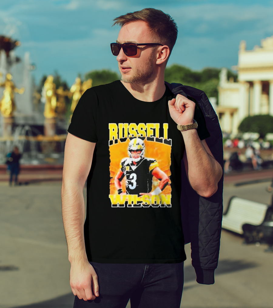 Russell Wilson Vintage Steelers Colors T-Shirt