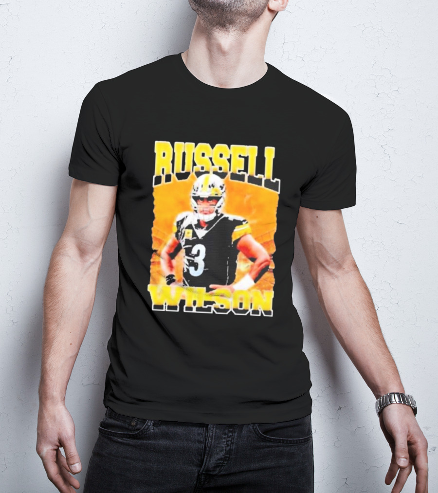 Russell Wilson Vintage Steelers Colors T-Shirt