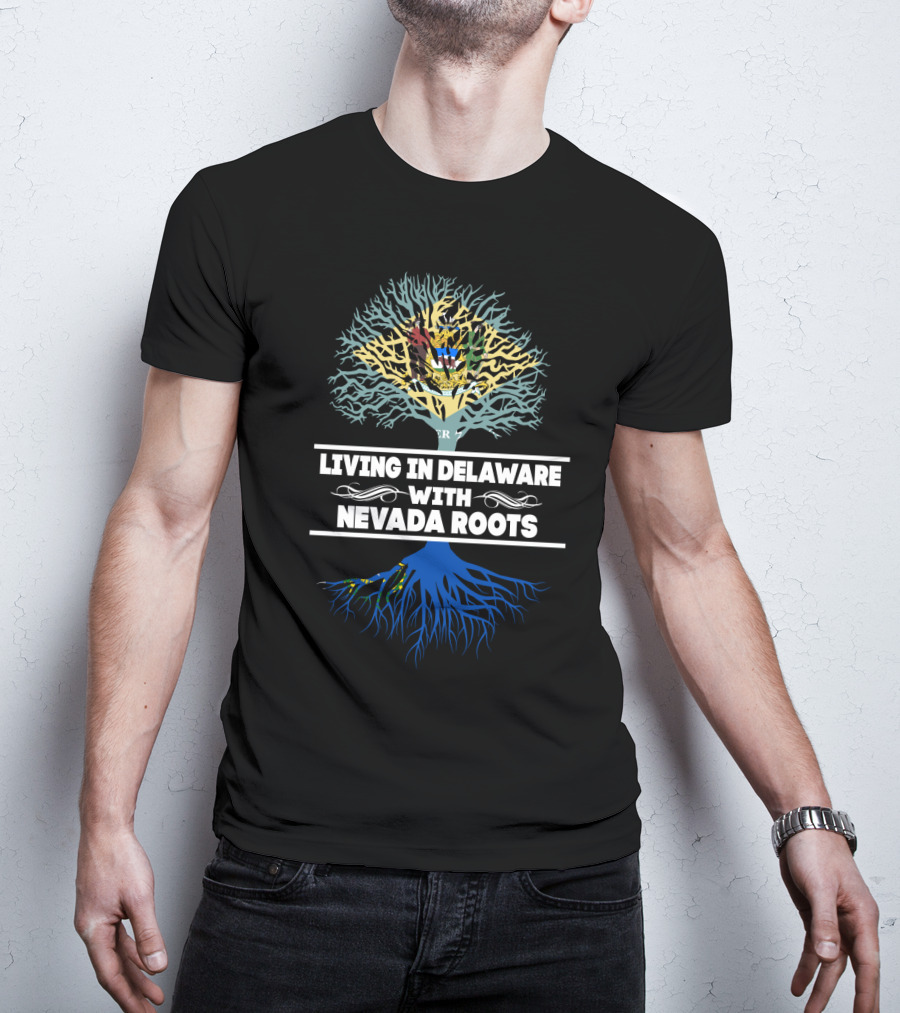 Delaware Living Nevada Roots Tree Graphic With State Symbolism T-Shirt