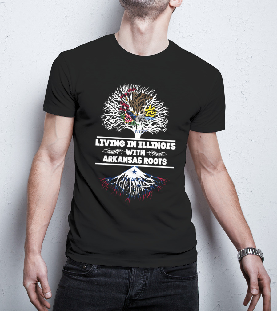 Illinois Heritage And Arkansas Ancestry: State Symbols And Roots Integration T-Shirt