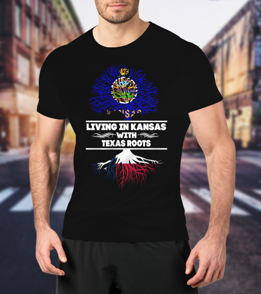 Kansas State Love With Hidden Texas Heritage Tree Flag T-Shirt