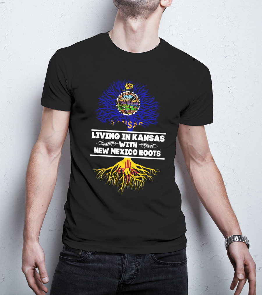 Kansas Life New Mexico Heritage Tree With State Flags T-Shirt