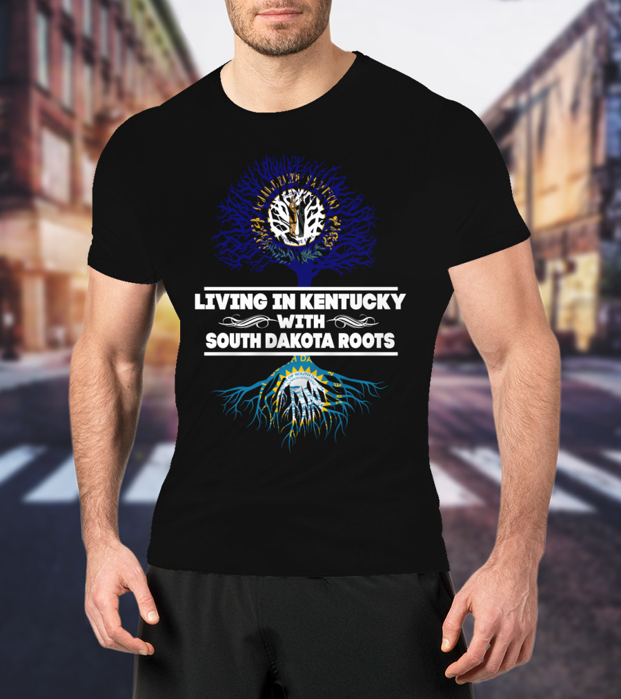 Living In Kentucky Proudly Embracing South Dakota Roots With Heritage Tree T-Shirt
