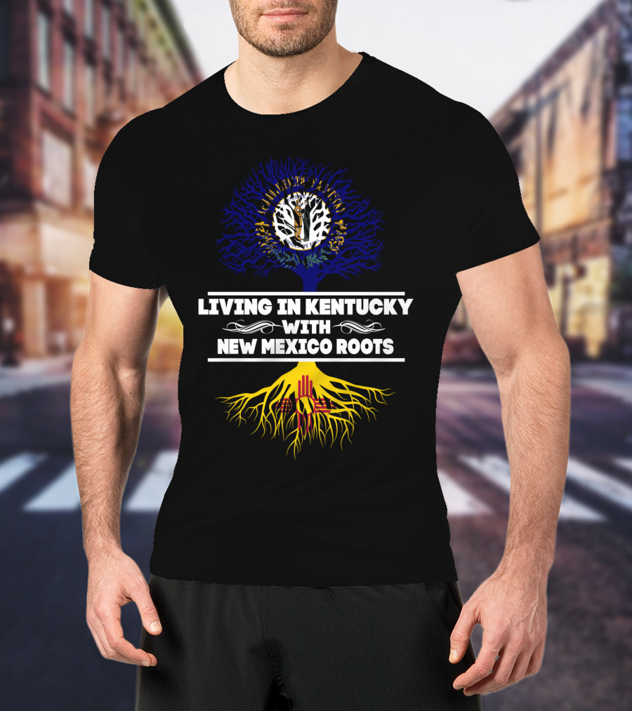 Living In Kentucky With New Mexico Roots Zia Symbol Tree T-Shirt
