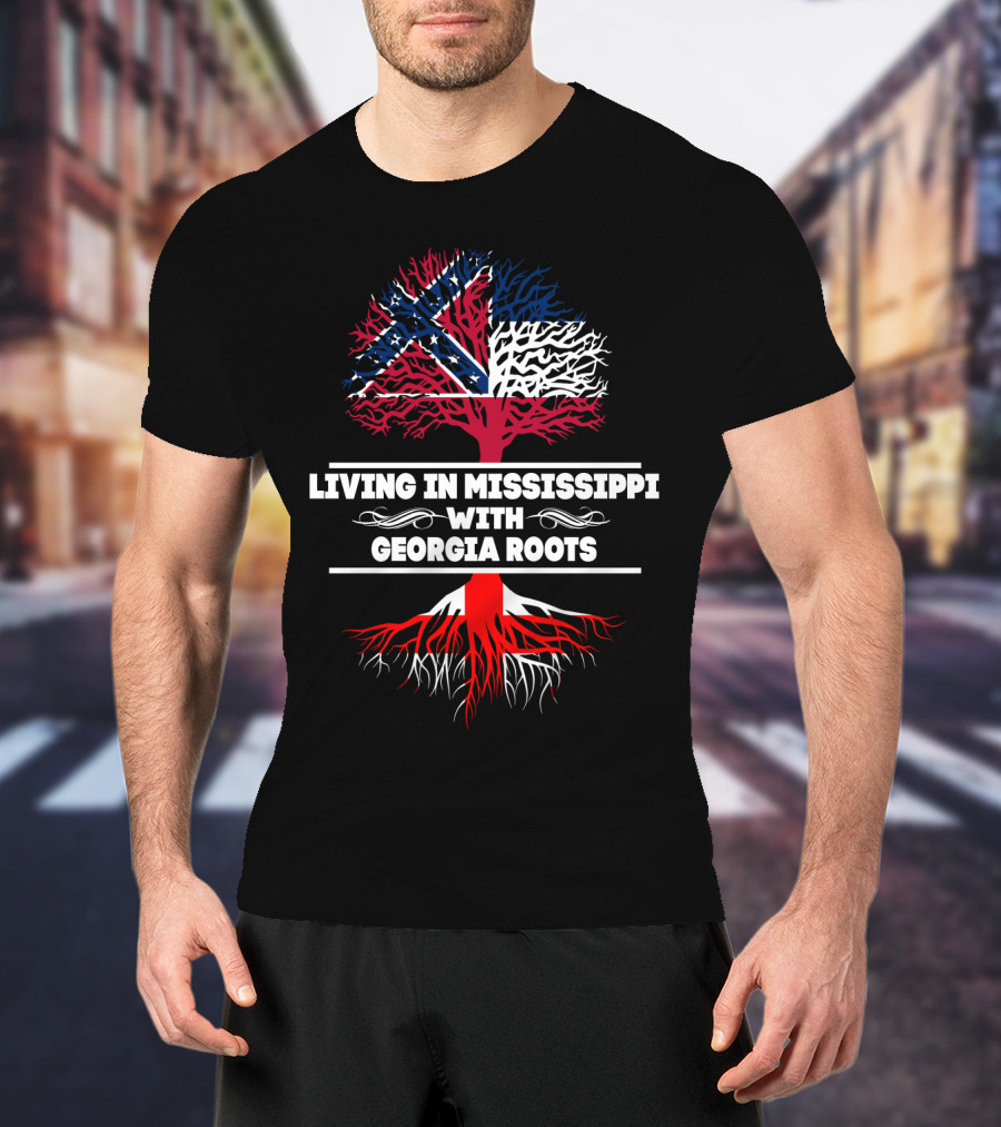 Mississippi State Flag Tree Symbolizing Georgia Roots Connection T-Shirt