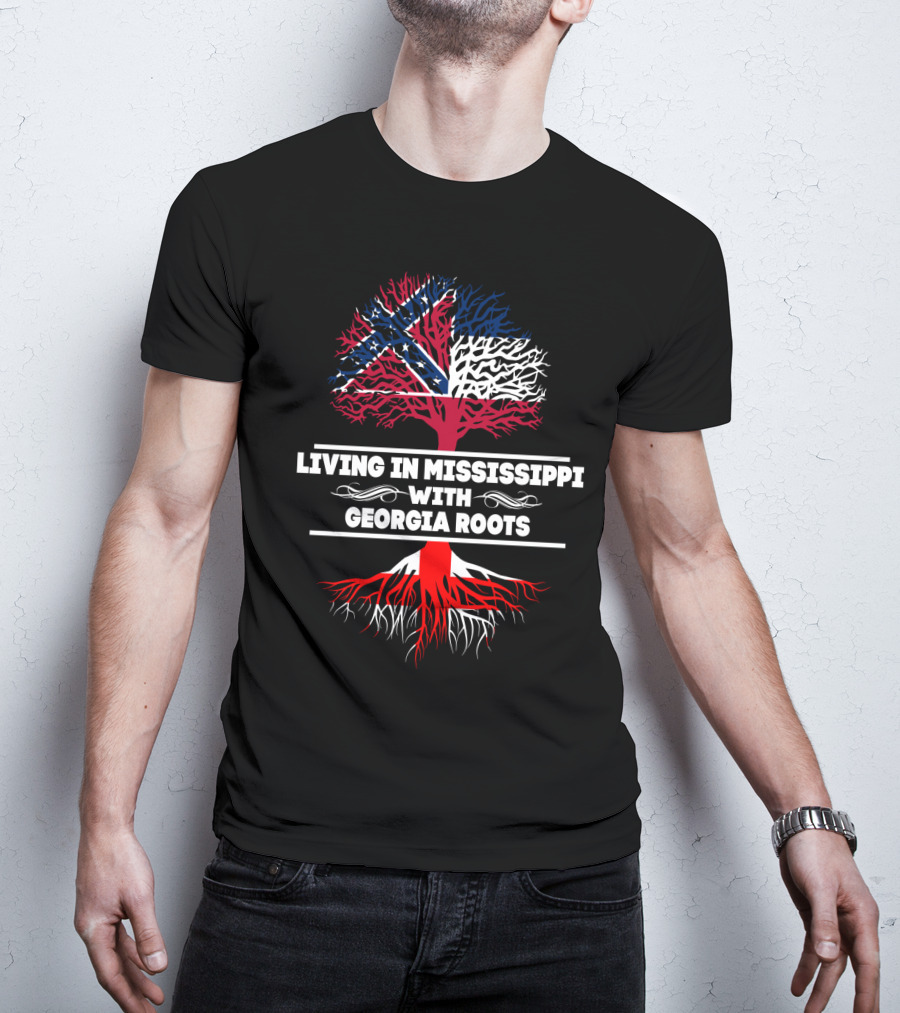 Mississippi State Flag Tree Symbolizing Georgia Roots Connection T-Shirt