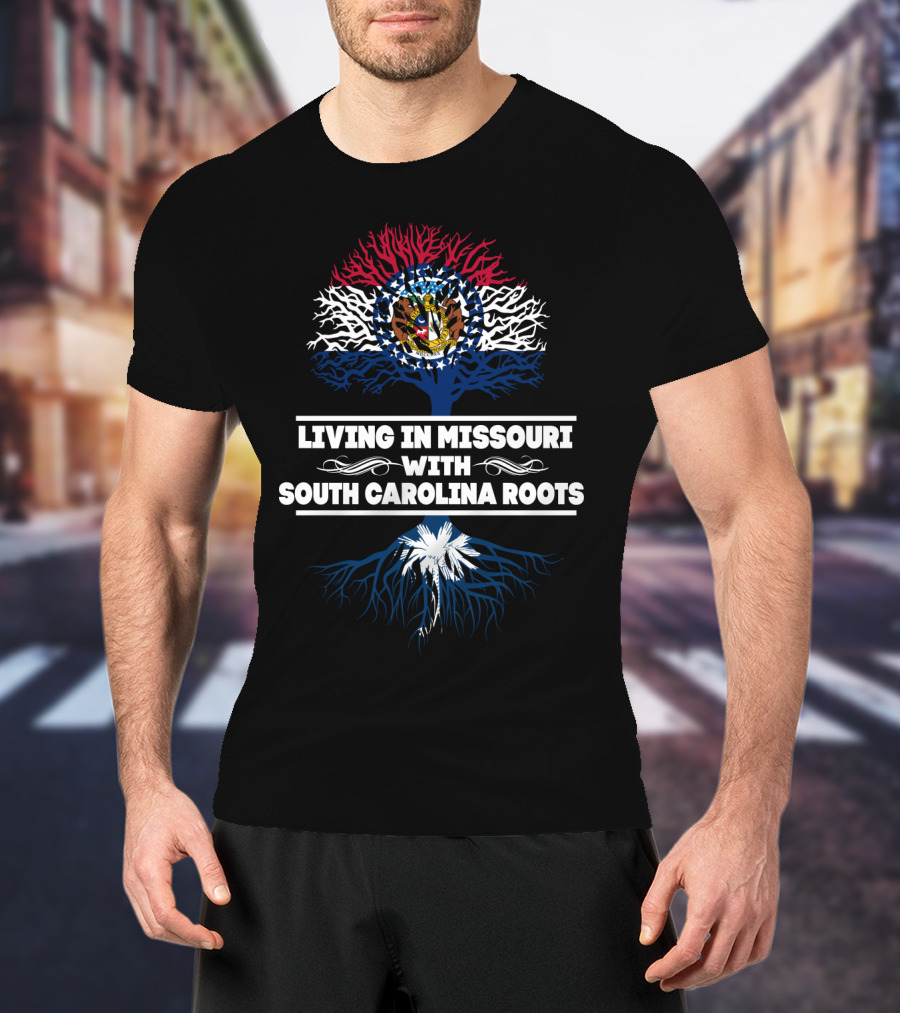 Missouri State Pride With South Carolina Roots Tree T-Shirt