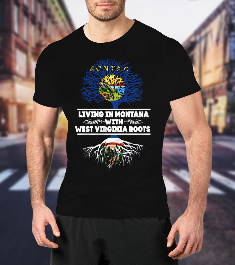 Montana And West Virginia Heritage Tree: Living With Deep Roots And Vibrant Connections T-Shirt