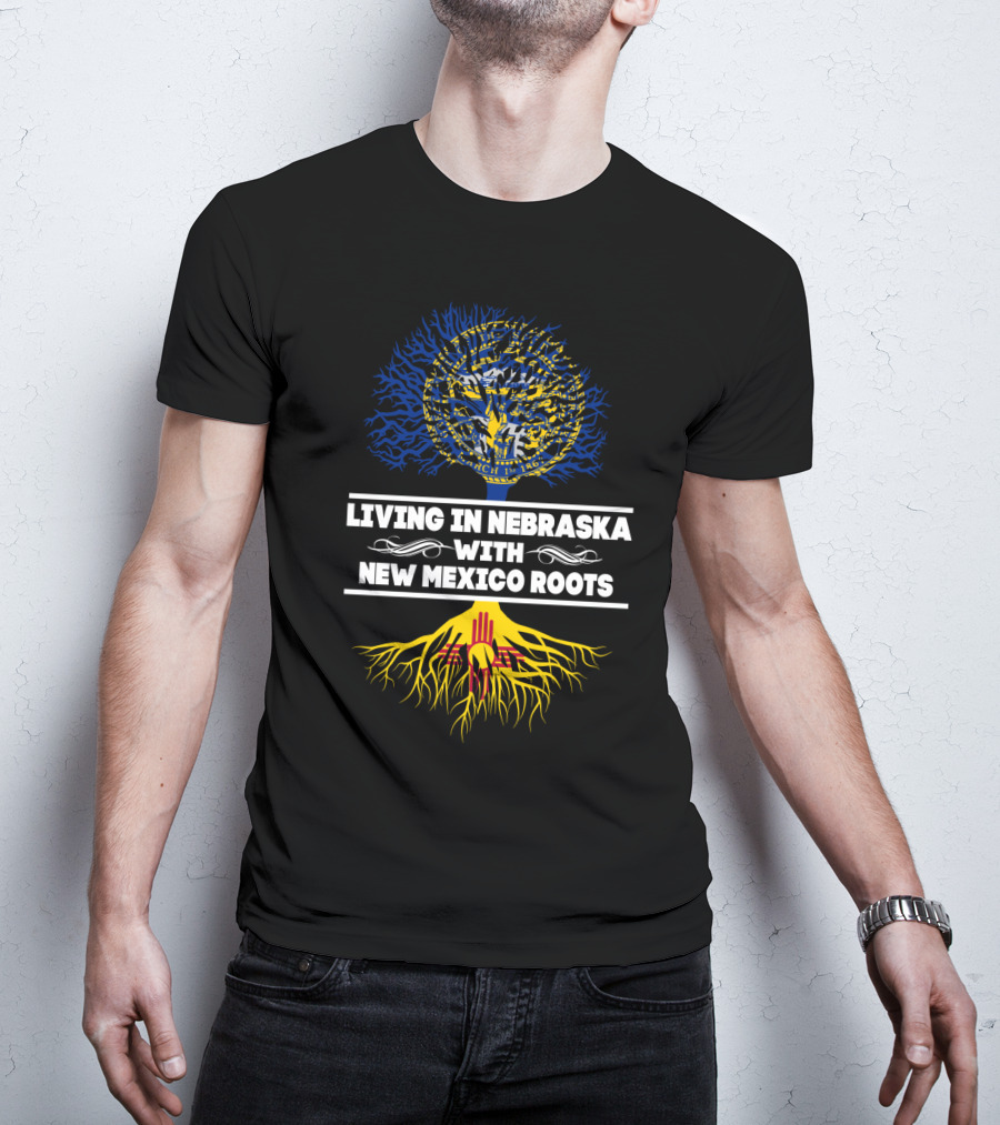 Nebraska Heritage With New Mexico Origins: State Seal And Zia Symbol Tree T-Shirt