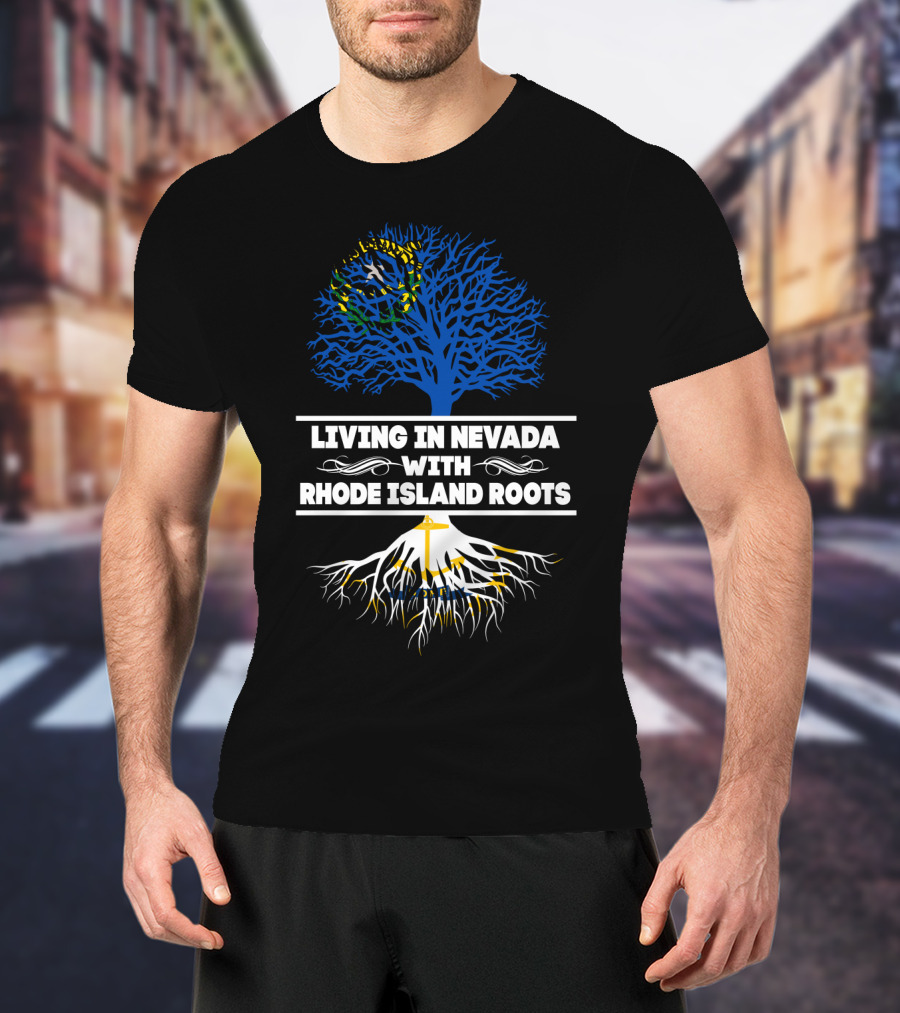 Nevada Resident With Deep Rhode Island Heritage Featuring Vibrant Tree T-Shirt