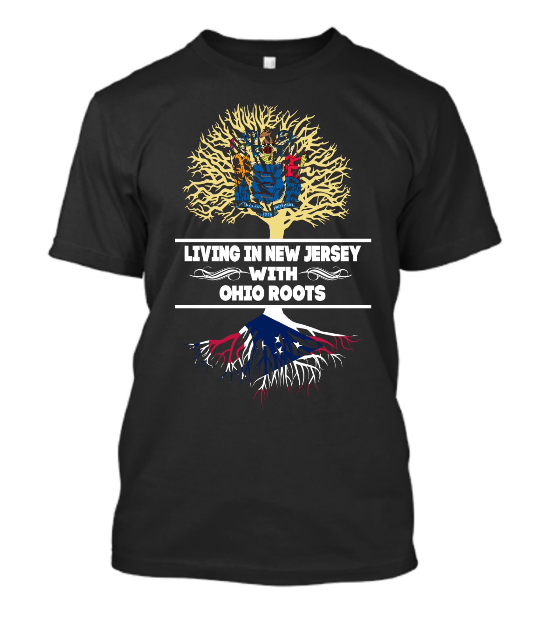 New Jersey Life Ohio Heritage Tree Graphic Roots Connection T-Shirt
