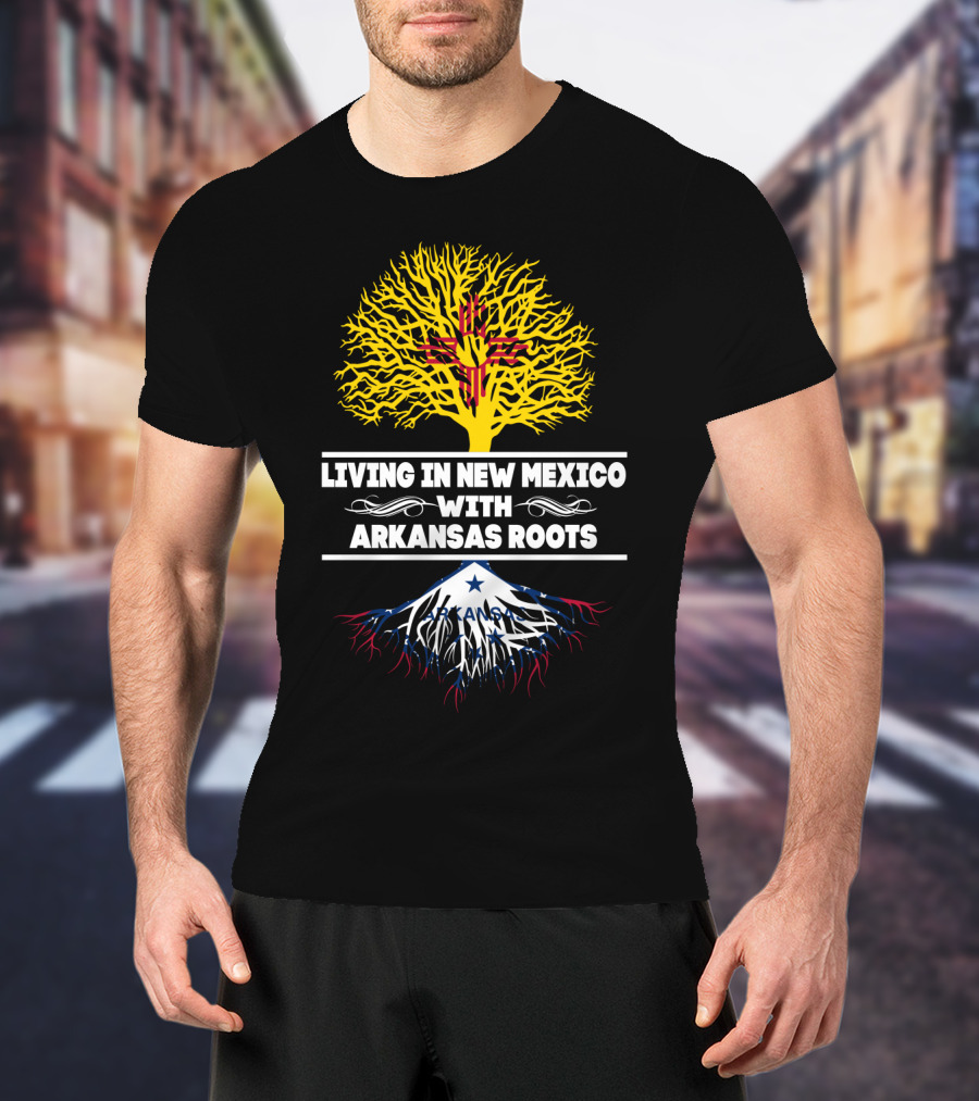 Living In New Mexico With Arkansas Roots Zia Symbol Tree State Heritage Connection T-Shirt