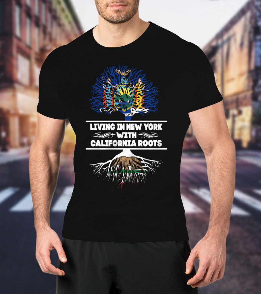 New York Pride Embracing California Roots With State Flag Symbols T-Shirt
