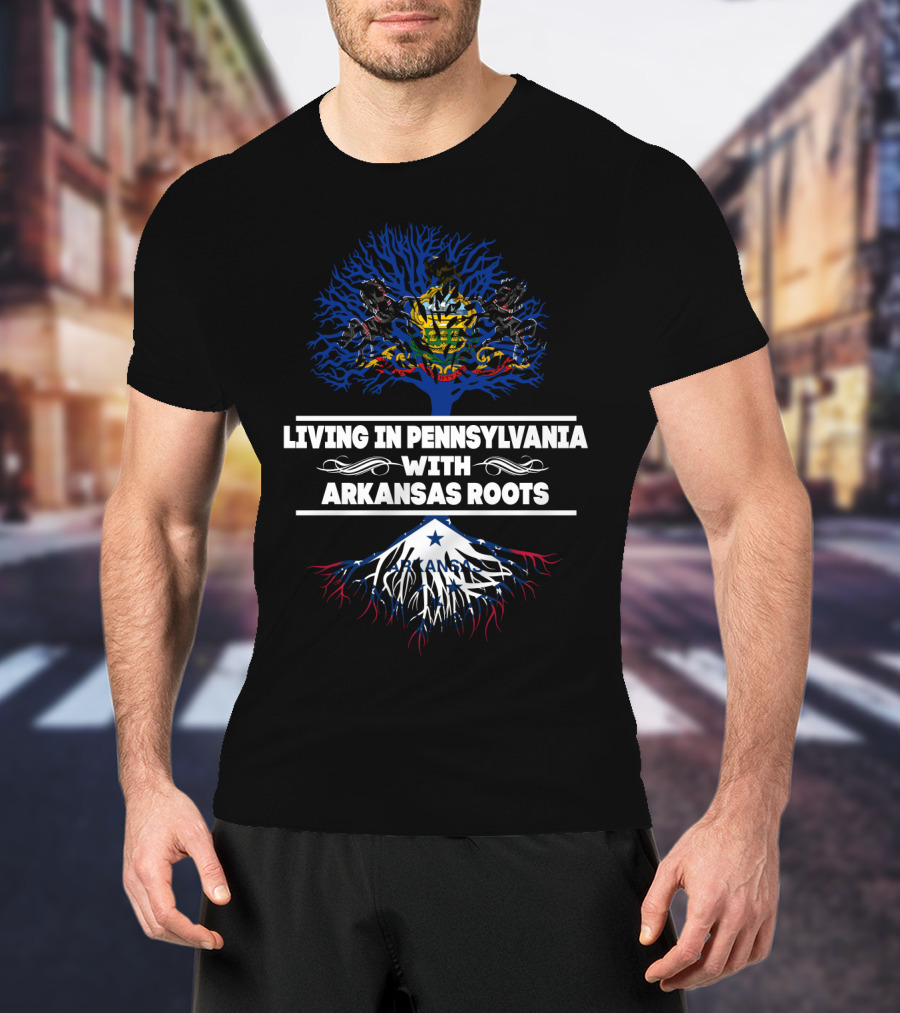 Pennsylvania Life Embracing Arkansas Heritage With State Symbols And Roots Motif T-Shirt