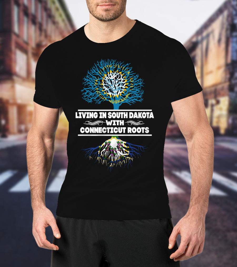 Living In South Dakota With Connecticut Roots Symbolic Tree T-Shirt