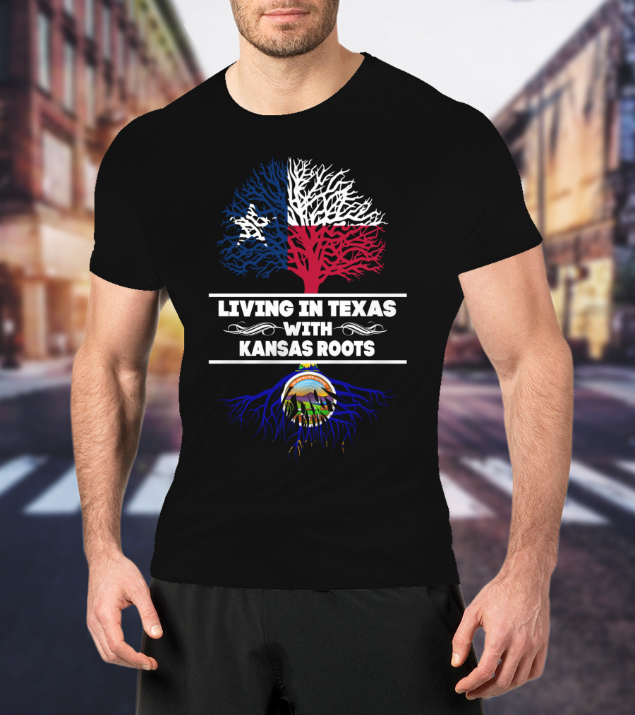 Texas Pride Kansas Heritage Tree With Roots State Connection T-Shirt