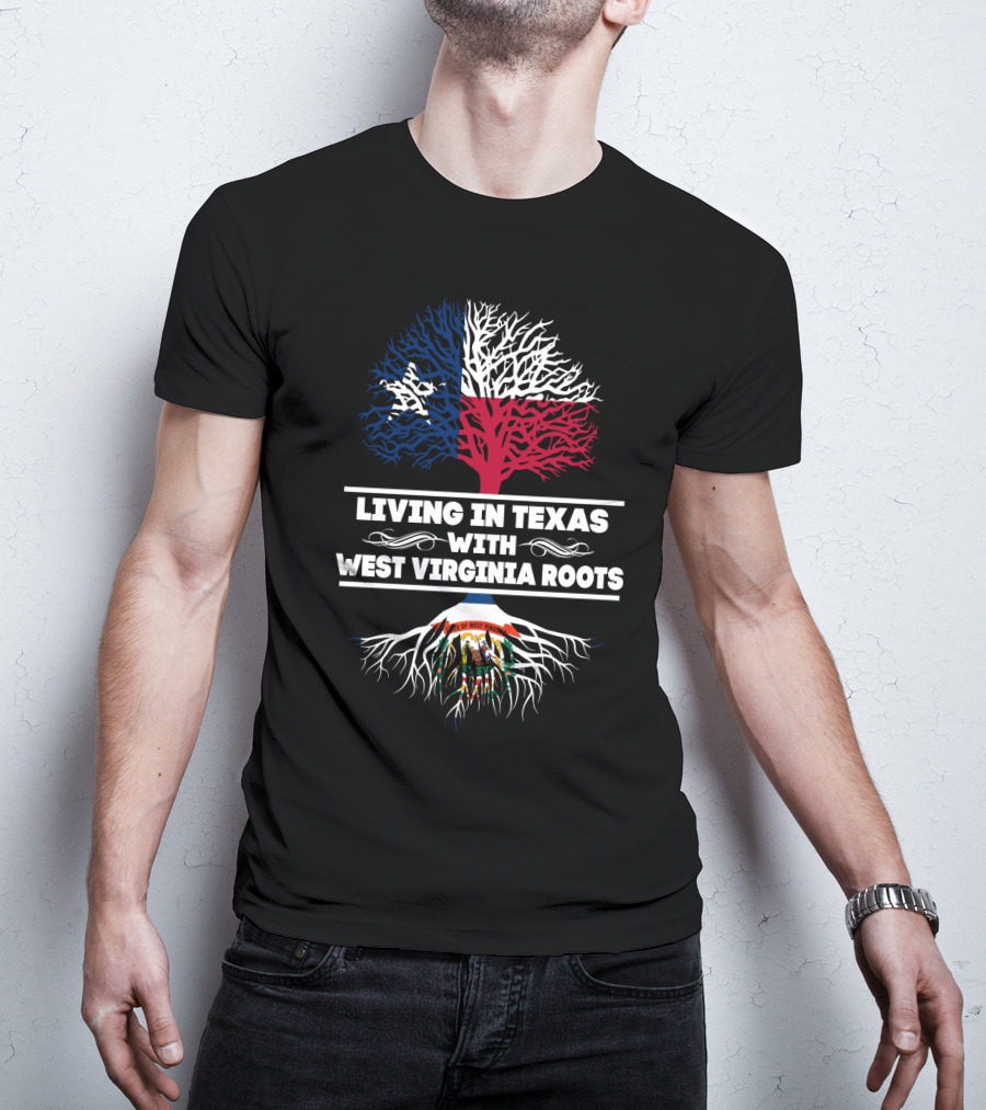 Texas Flag Tree With West Virginia Roots Symbolism T-Shirt