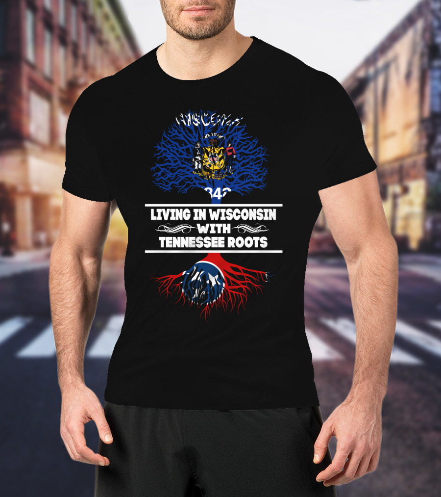 Wisconsin Heritage Above Tennessee Flag-Inspired Roots Connection T-Shirt