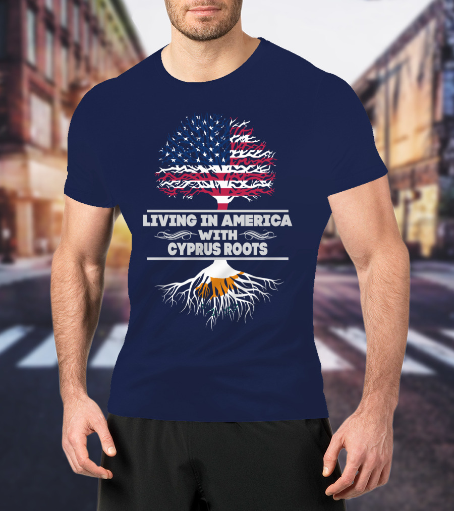 Living IN America With Cyprus Roots Tree T-Shirt
