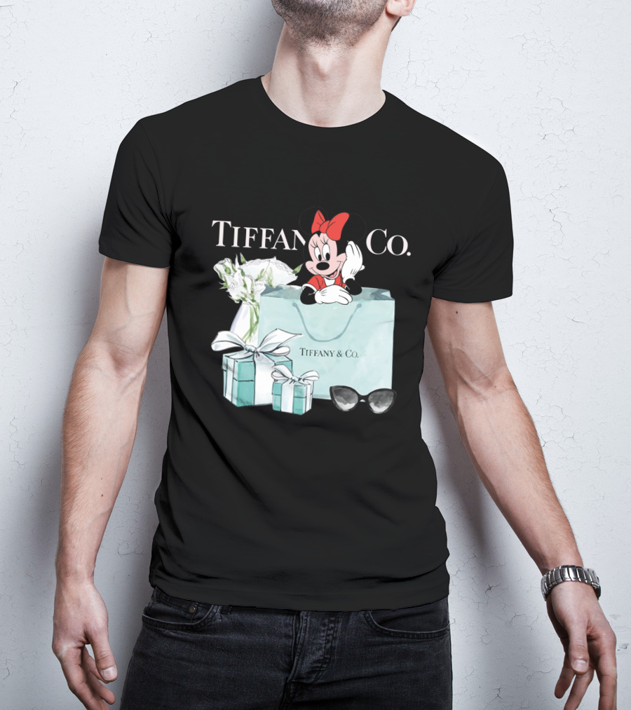 Tiffany And Co Minnie Mouse Bag Flowers Sunglasses T-Shirt