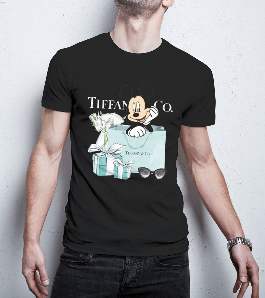 Tiffany And Co Mickey Mouse With Gift Boxes And Flowers T-Shirt