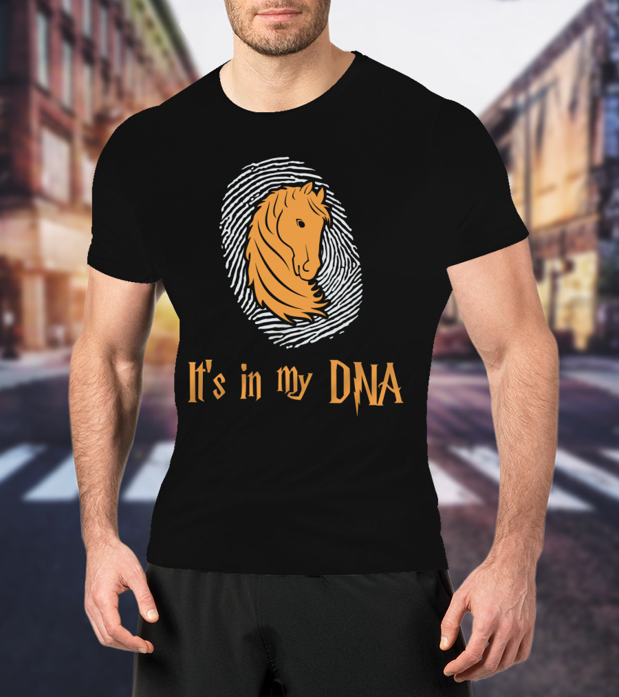 It's In My DNA Horse Love With Horse And Fingerprint T-Shirt