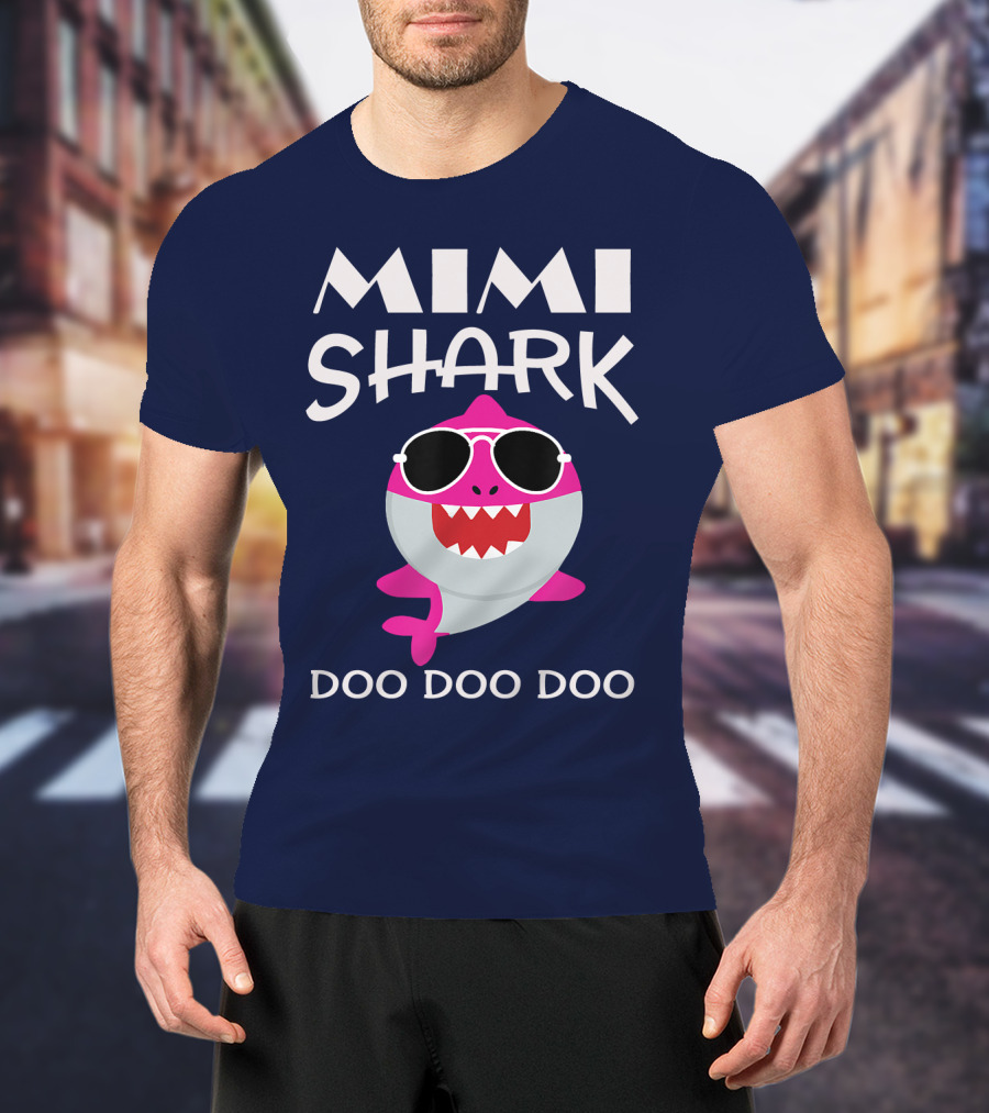 Mimi Shark Doo Doo Doo Sunglasses Fun Pink Shark T-Shirt