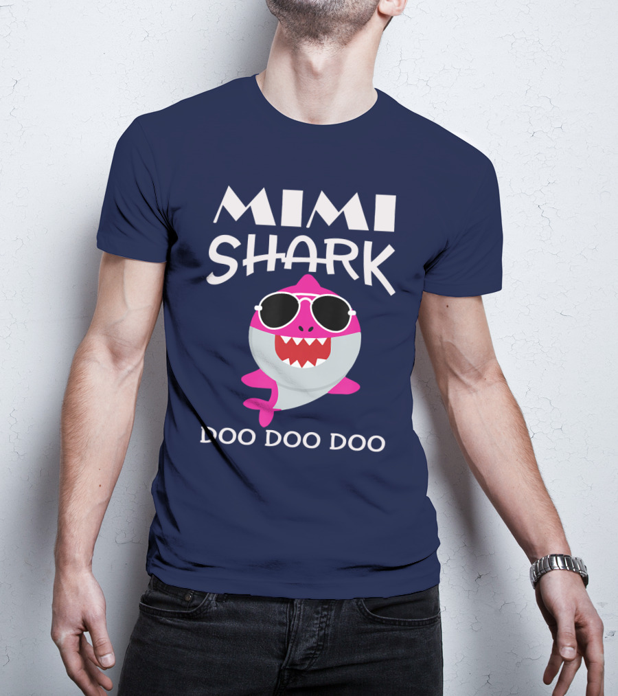 Mimi Shark Doo Doo Doo Sunglasses Fun Pink Shark T-Shirt