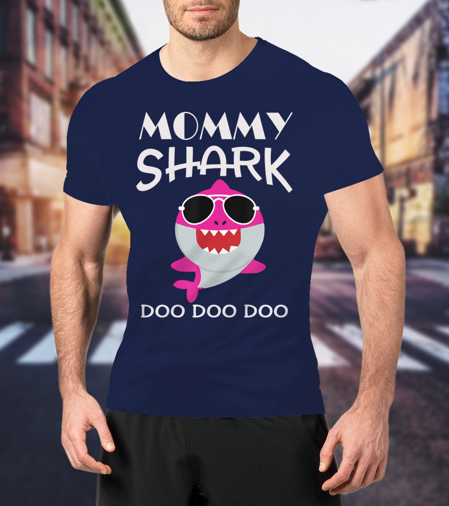 Mommy Shark Doo Doo Doo Sunglasses Pink Shark T-Shirt