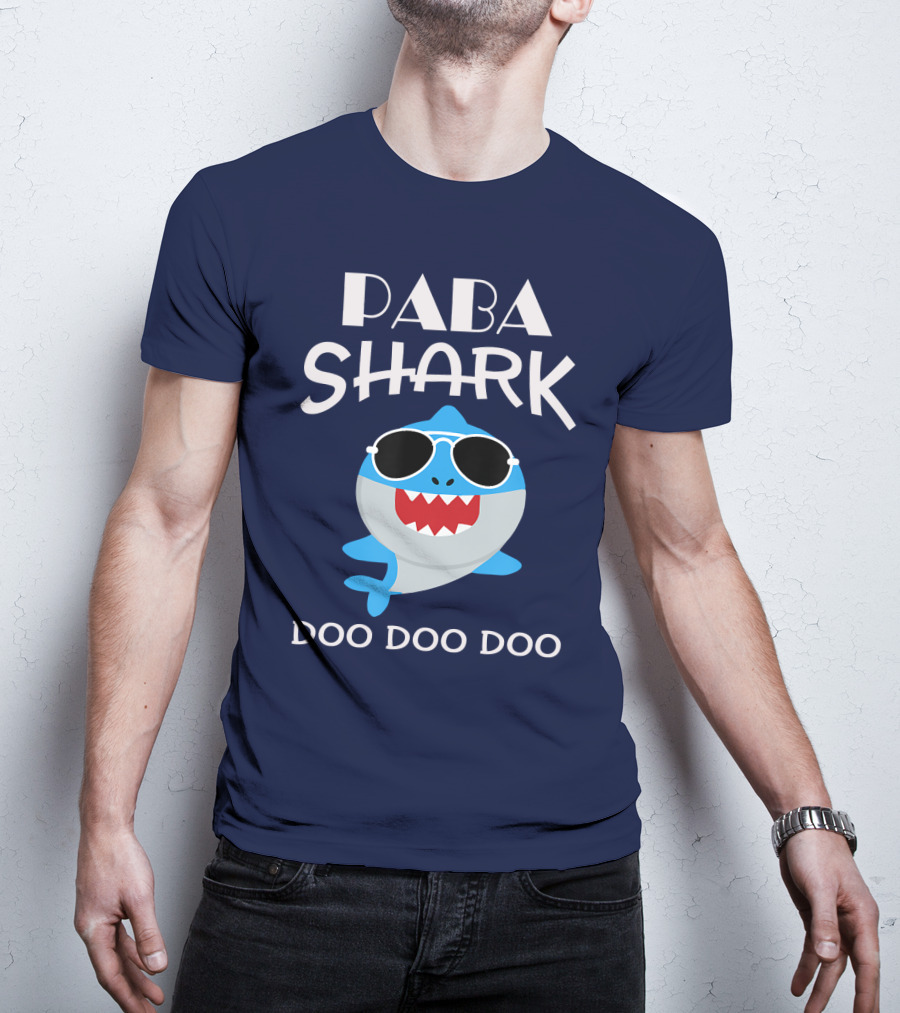 Paba Shark Doo Doo Doo Sunglasses Cartoon T-Shirt