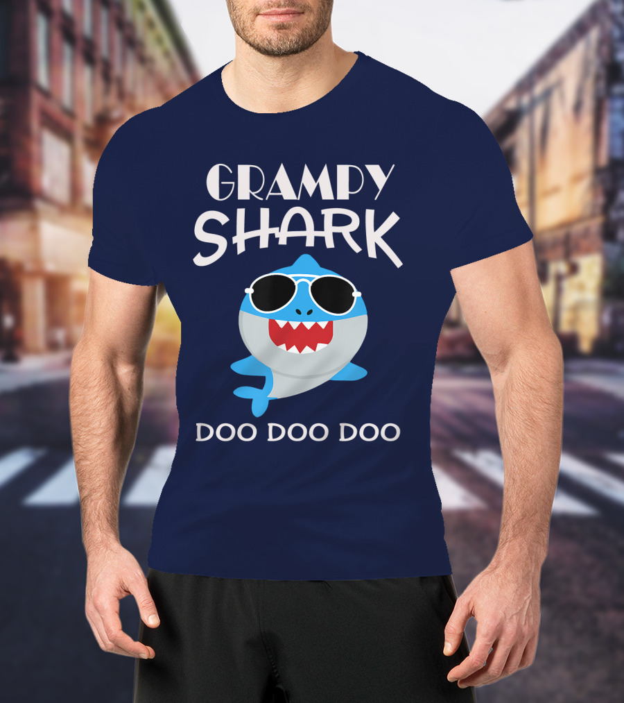 Grampy Shark Doo Doo Doo Sunglasses Fun T-Shirt
