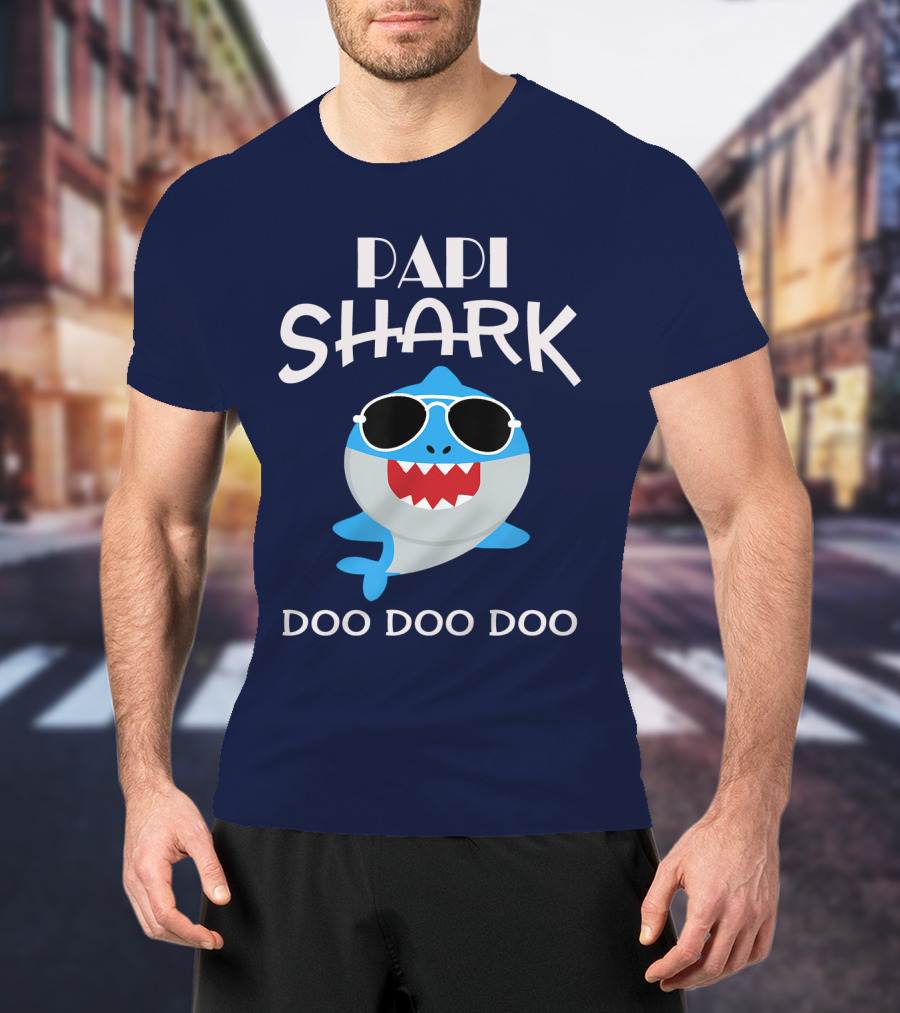 Papi Shark Doo Doo Doo Sunglasses Fun T-Shirt