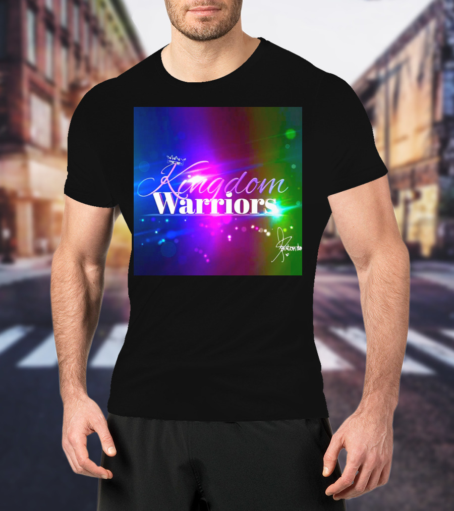 Kingdom Warriors With Crown And Signature In Vibrant Multicolor Light Burst T-Shirt