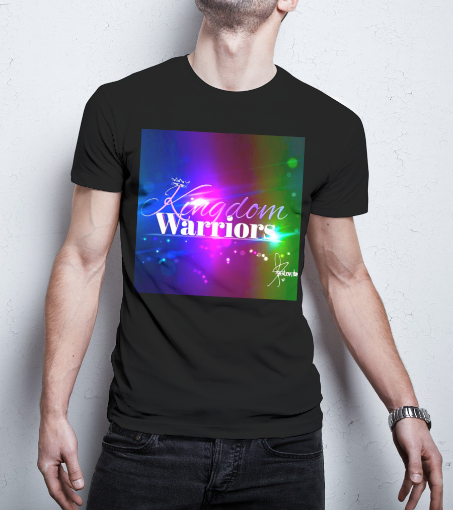 Kingdom Warriors With Crown And Signature In Vibrant Multicolor Light Burst T-Shirt