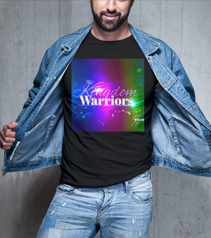 Kingdom Warriors With Crown And Signature In Vibrant Multicolor Light Burst T-Shirt